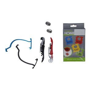 Deluxe Bottle Opener Set – 2 Wine Openers, 2 Ring Bottle Openers, 2 Flat Bar Ope